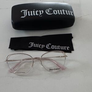 Juicy Couture Silver Frame Glasses with Pink Accents